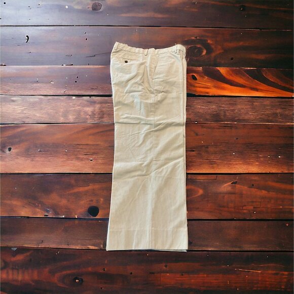 Banana Republic Pants Mens 36x27 Flat Front Tan Striped Lightweight Cotton Chino - Picture 1 of 12